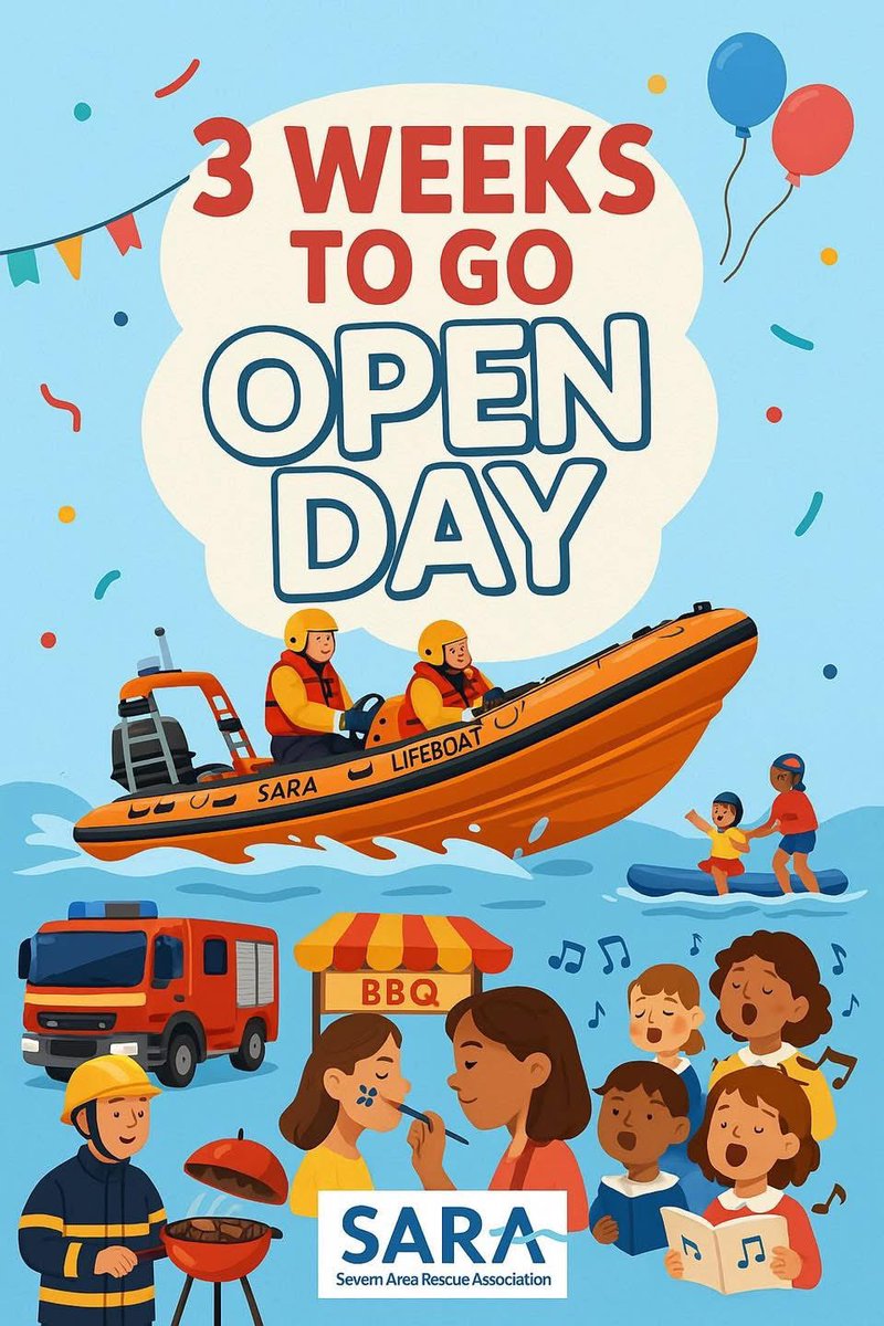 LukeGrinstead's tweet image. 🚨🎉 JUST 3 WEEKS TO GO! 🎉🚨

Get ready for a fun-packed family day out at the Sharpness Lifeboat Station Open Day! 🛟💦

🗓 Sunday 29th June
📍 Sharpness Lifeboat Station, GL13 9UB
⏰ 10:00 – 16:00

🛟 Rescue Displays
🎨 Face Painting
🍔 BBQ &amp;amp; refreshments
🎤 Live Rock Choir
💪…