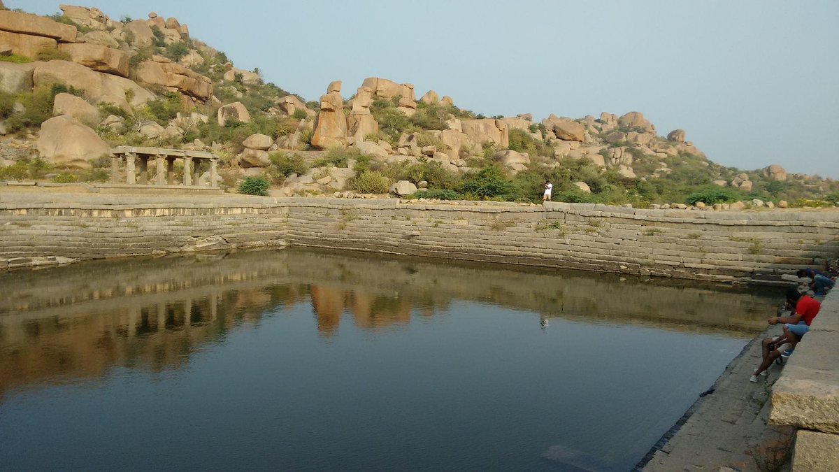MonaADhar's tweet photo. #100templesofindia
65. Temple Ruins of Hampi - Karnataka
🔱 Pushkarnis of Hampi – Sacred Stepwells of the Vijayanagara Empire
“Pushkarni” comes from Sanskrit: Pushkara (lotus) + ni (water body)
Some tanks were aligned with celestial patterns and temple layouts
These tanks inspired later South Indian temple tank designs
1. 🪷 Pushkarni of Vittala Temple, Hampi