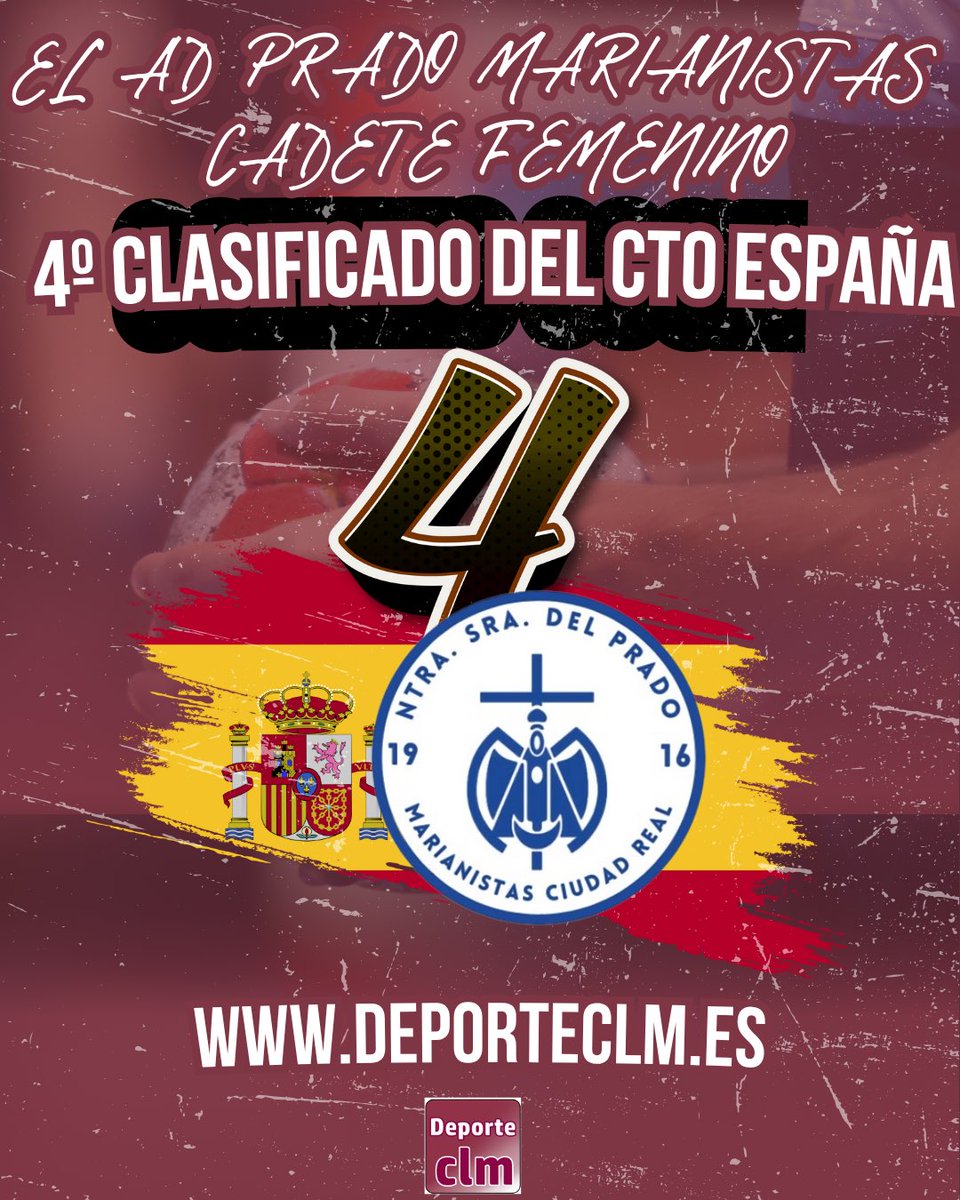 Deporte CLM (@deporteclm) on Twitter photo El <a href="/AdPMarianistas/">ADPrado Marianistas</a> acaba como cuarto mejor equipo de España en categoría cadete femenino.
Gran trabajo del equipo que peleó hasta el final la semifinal ayer y hoy el trofeo por el tercer y cuarto puesto 👏 El <a href="/AdPMarianistas/">ADPrado Marianistas</a> acaba como cuarto mejor equipo de España en categoría cadete femenino.
Gran trabajo del equipo que peleó hasta el final la semifinal ayer y hoy el trofeo por el tercer y cuarto puesto 👏