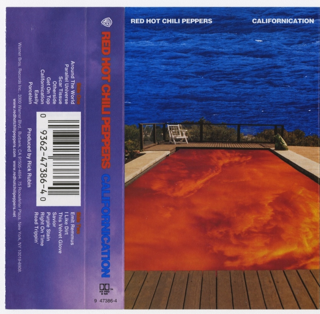 ChiliPeppers's tweet image. Californication 🎂 June 8, 1999. Original cassette J-card. rhcp.lnk.to/californication