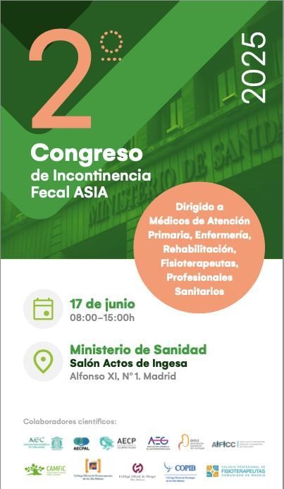 No te pierdas el 2º Congreso de #Incontinencia fecal 
🗓️ 17 JUNIO 8:00-15:00h MADRID
🖋️ Inscripciones: asiasuport.org/dejadeescapar-…