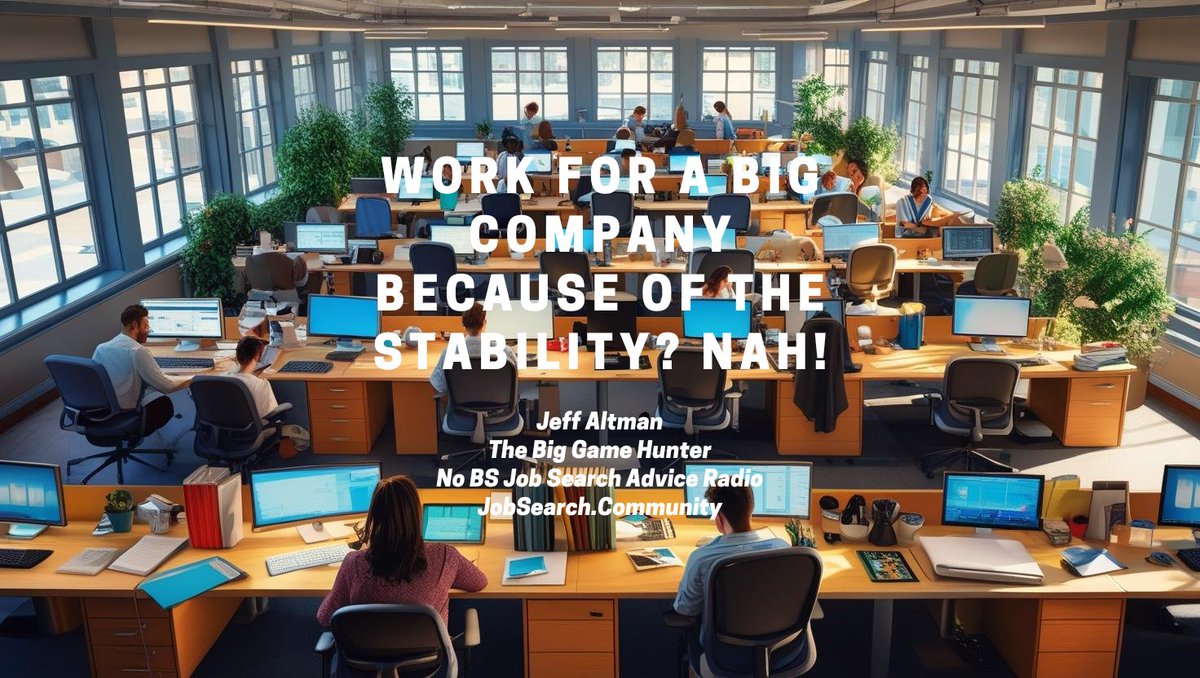 I encourage you to consider other possibilities then working with another big behemoth company. youtu.be/YgeZYvXOxG4 #careerpodcast #podcast #nobsjobsearchadviceradio #thebiggamehunter #jobsearchcoaching #changingjobs #careeradvice #careerguidance #careerangles