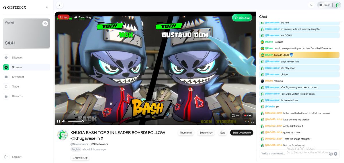 biggest tip I ever received in streaming thank you for the 1USDC fam <a href="/Khugaverse/">𝗞𝗛𝗨𝗚𝗔</a> <a href="/AbstractChain/">Abstract</a> 👀