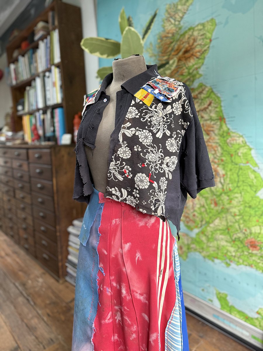 Mandy Barker (@plasticpieces) on Twitter photo Finishing touches today on #WorldOceansDay to the outfit I will be wearing for the <a href="/royalacademy/">Royal Academy</a> of Arts Summer Exhibition Varnishing Day tomorrow, created from clothing recovered from the sea to endorse my work on show #cyanotypes #syntheticfibres #plasticpollution Finishing touches today on #WorldOceansDay to the outfit I will be wearing for the <a href="/royalacademy/">Royal Academy</a> of Arts Summer Exhibition Varnishing Day tomorrow, created from clothing recovered from the sea to endorse my work on show #cyanotypes #syntheticfibres #plasticpollution