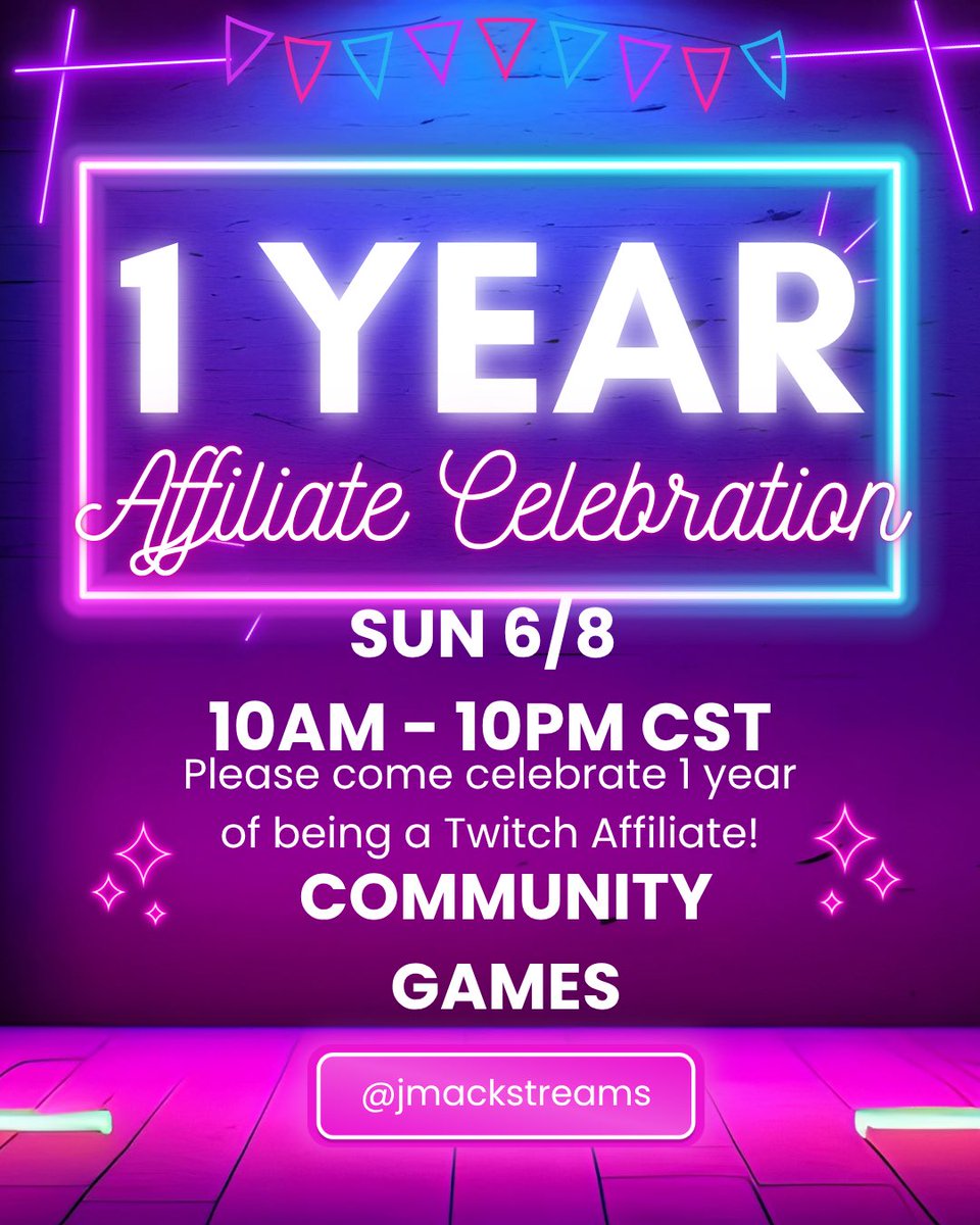TODAY is <a href="/JMackStreams/">JMack</a> one year affiliate stream! So proud of him!! 💕 check it out here twitch.tv/jmackstreams