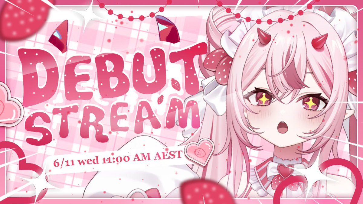 ₊‧꒰ა 🍓 ໒꒱ ‧₊˚ debut stream! ˚₊‧꒰ა 🍓 ໒꒱ ‧₊˚  

📅 june 11th @ 11am aest / june 10th @ 9pm est!

I'm finally debuting!!! thank u to everyone who supported me this far… now it's my turn to bring u chaos and comfy! 🍓

♡ + ↻ appreciated! (♡°▽°♡)