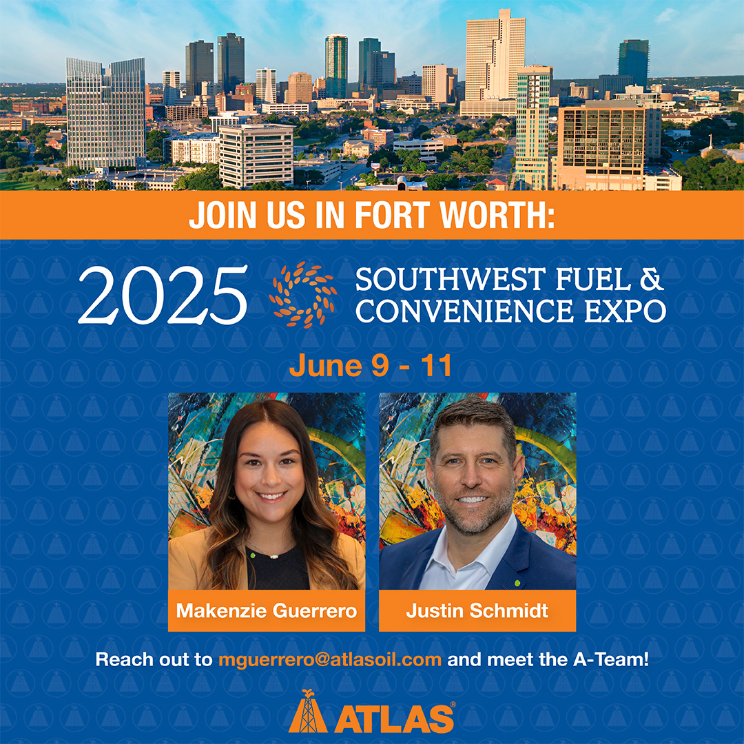Southwest Fuel &amp; Convenience Attendees: It's here!

We will have Makenzie Guerrero and Justin Schmidt there tomorrow - Wednesday.

Feel free to get in touch and on their calendar if you're there too: mguerrero@atlasoil.com.

We hope to see you.