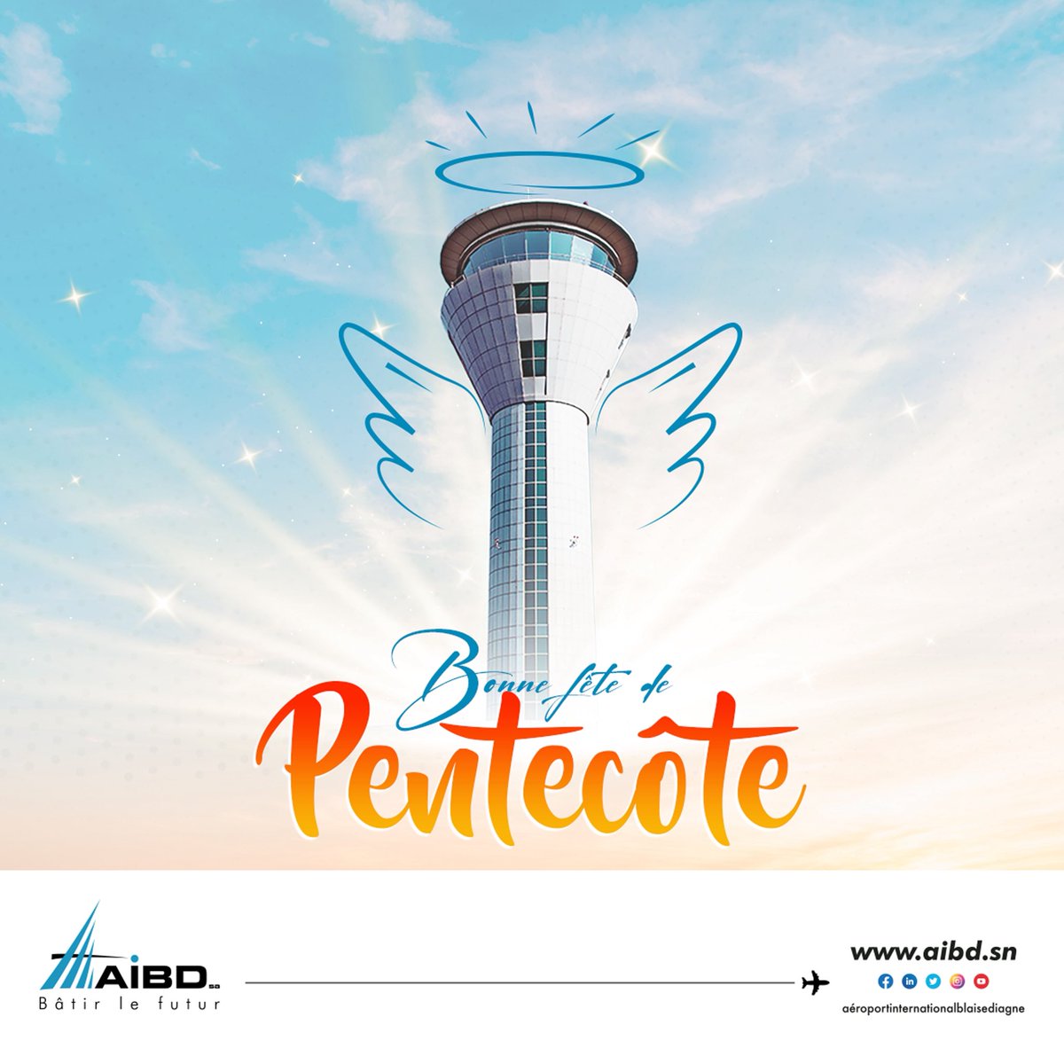 En ce jour spécial, AIBD SA vous souhaite une fête remplie de paix, de lumière et de renouveau spirituel.

Que cet esprit de communion et d’espérance continue d’illuminer vos vies,

#Pentecôte #aibdsa #FêteDePentecôte #EspritDePaix #Sénégal #jaimelesaeroportsdusenegal
