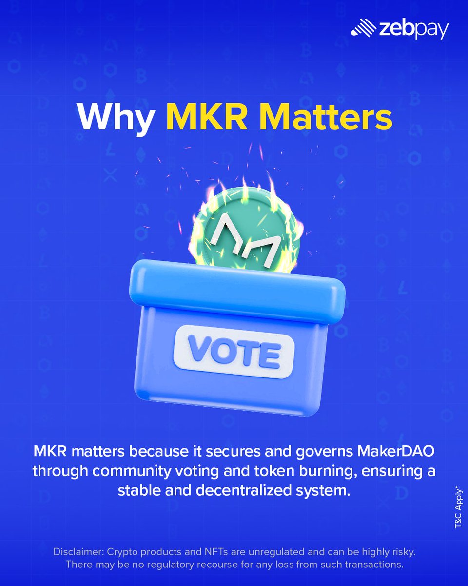 Ever wondered how a stablecoin stays… stable? ⚖

It’s time to meet Maker (MKR), the governance token behind Dai 🪙

This is only the beginning 💡
Stay tuned for more insights in the next 𝗠𝗮𝗸𝗲𝗿 Crypto Spotlight, coming soon! 📢