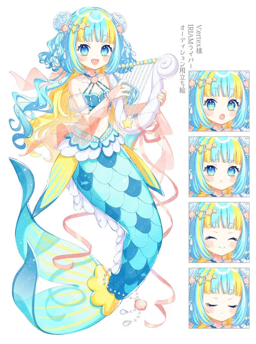 IRIAMライバー様の立ち絵も何度か制作の機会を頂いております。4枚目の子は現在V:ertex( )様で魂募集中です。