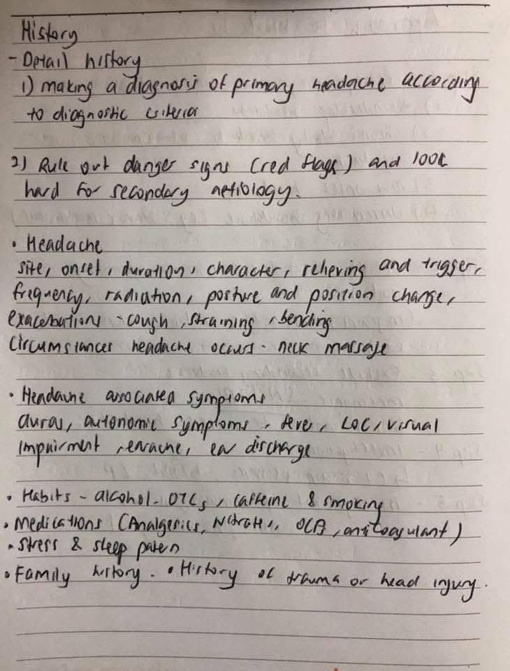 HausofHilton's tweet photo. Approach to Headache.

Not all headaches are treated with Paracetamol or MC.

That’s why proper history , examination and identification of red flags are important during an encounter of a patient with headache. https://t.co/UiO1ES7KLJ