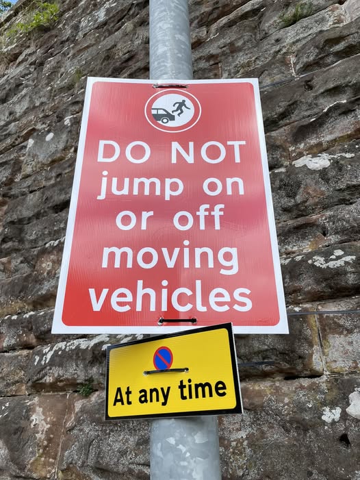 Take care in and around Appleby and please do not jump on or off moving vehicles.

It is extremely dangerous.