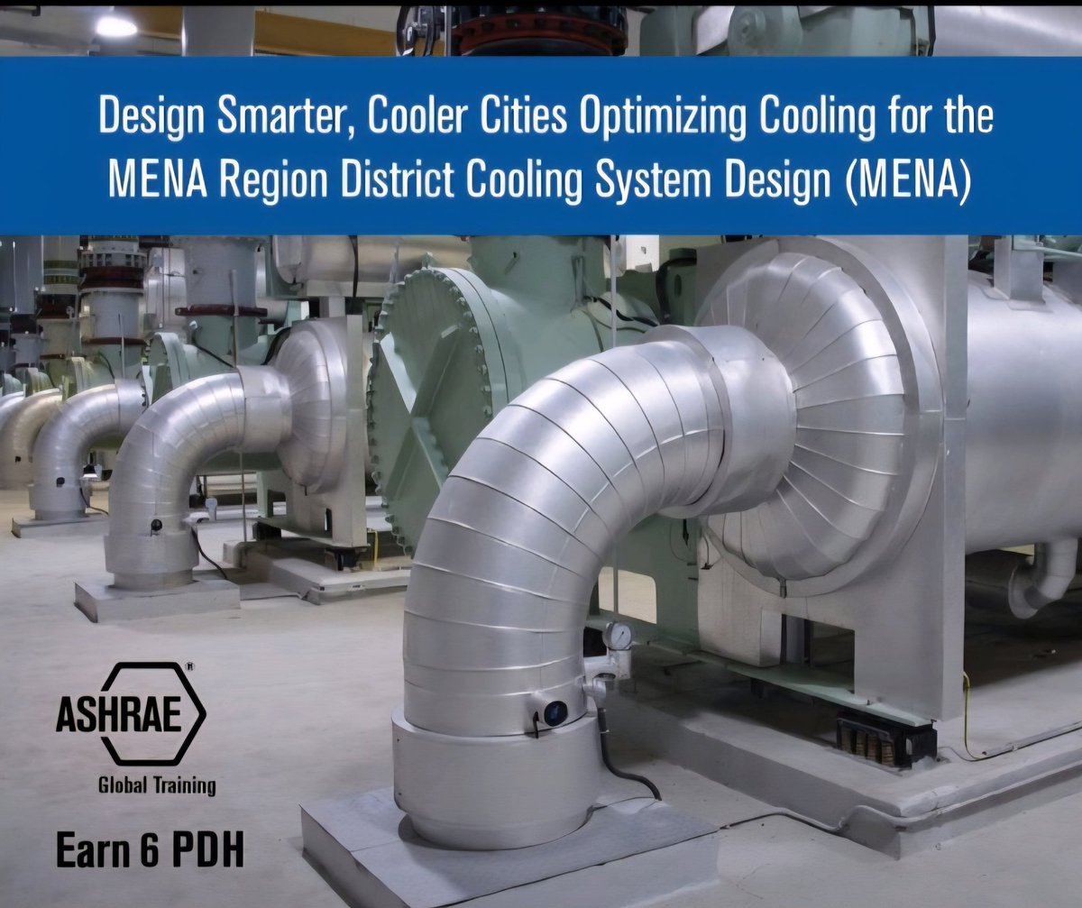 Learn how district cooling helps achieve national energy strategies..

Join the District Cooling System Design course, live online June 16–17, 2025 | 3:00–6:00 PM GST.

Register today to save your spot: bit.ly/4mgPNxm