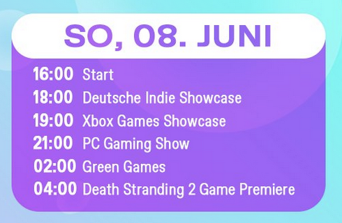 Hackenp0rsche's tweet photo. #GronkhTV
Tag 3 Summer Game Fest
Streamstart ca. 16 Uhr
#Phronkh
(Alle Angaben ohne Gewähr) https://t.co/DnZ6mqiOvn