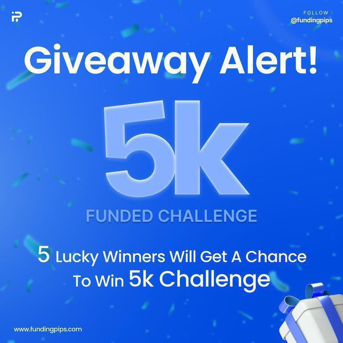 Happy Sunday fam 

GIVEAWAY ALERT

To win: 

1. Follow <a href="/fundingpips/">FundingPips</a>, <a href="/Khldfx/">Khaled</a>, and <a href="/CreativeRhay/">Raymond Essien</a> 

2. Like &amp; Retweet this post

3. Tag 2 friends to do same. 

All the best!!