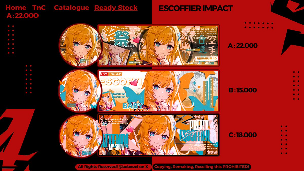 Help rt boleh? Thankyou! 🧡

Bebel ada layout ready stock escoffier impact yang bisa ditake sekarang juga tanpa booking fee! Sudah dapat ava png + jpg yaa! Silahkan jajannn 🧡
#zonauang #zonajajan