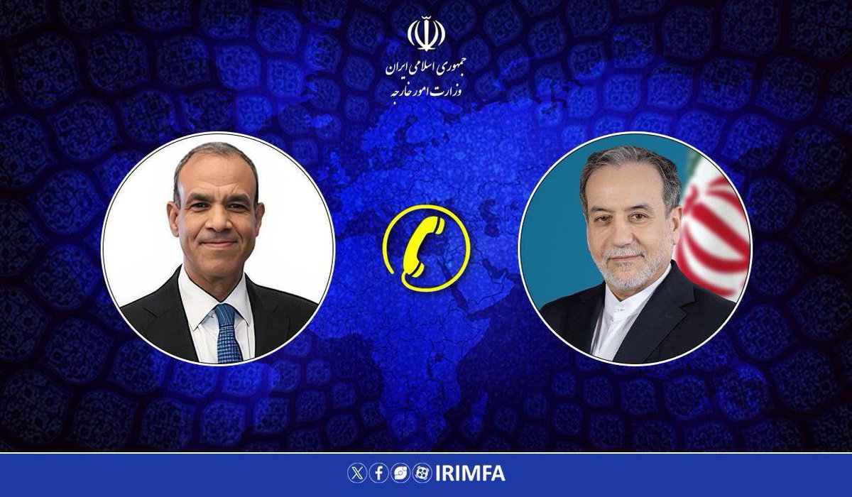 🇮🇷|In today's telephone call, Egypt's Foreign Minister Badr Abdelatty and Seyed Abbas Araghchi, Foreign Minister of the Islamic Republic of Iran, mutually congratulated each other on the blessed Eid al-Adha and exchanged views on regional developments, particularly regarding Gaza