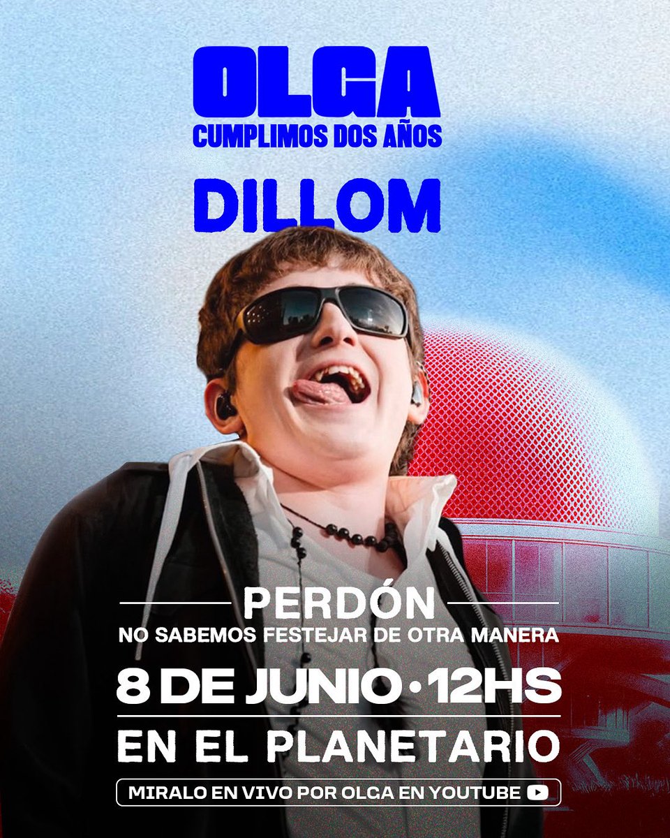 🤘DILLOM es el CIERRE SORPRESA DE NUESTRO CUMPLEAÑITO 

🫡Nos vemos HOY desde las 12 HS en el Planetario, la entrada es GRATUITA.

PERDÓN, no sabemos festejar de otra manera.