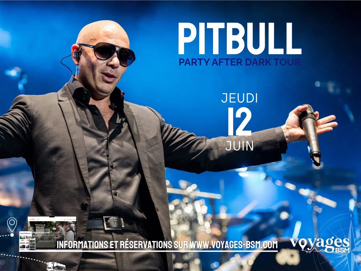 🚨#Pitbull, surnommé Mr. Worldwide, annonce son retour à #ParisBercy à l’occasion de son « Party After Dark Tour » ! 

📅 𝐉𝐄𝐔𝐃𝐈 𝟏𝟐 𝐉𝐔𝐈𝐍
🚌 avec ou sans transport

🔗 𝐫𝐞́𝐬𝐞𝐫𝐯𝐚𝐭𝐢𝐨𝐧𝐬 sur voyages-bsm.com | rubrique 𝐂𝐨𝐧𝐜𝐞𝐫𝐭𝐬

#AccorArena #concert