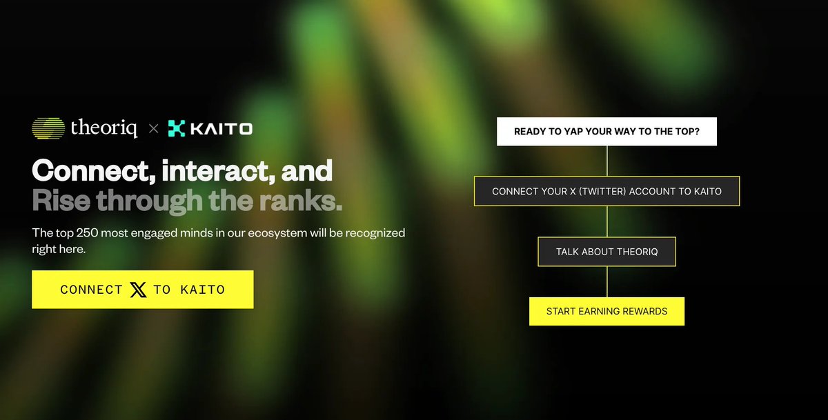 While others chase noise, <a href="/TheoriqAI/">Theoriq</a> is building signal.
Real AI. Real use cases. Real potential! Trust the process, follow the campaign on <a href="/KaitoAI/">Kaito AI 🌊</a> and help this project to fly!