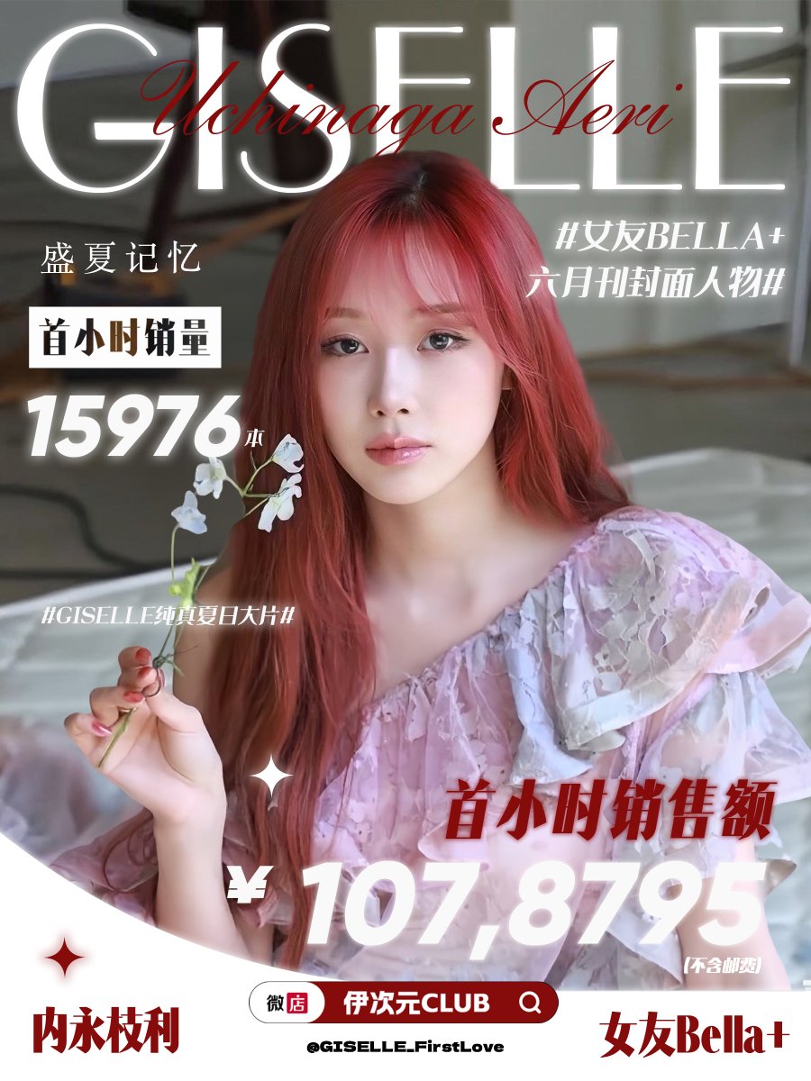 First-Hour Sales Update

In just one hour, we sold 15,976 magazines, totaling ¥1,078,795 (≈ $148,500 USD/ ₩196 million KRW)

A heartfelt thank you to everyone who supported Giselle—your enthusiasm means the world. 

We’re also deeply grateful to Bella+for this incredible