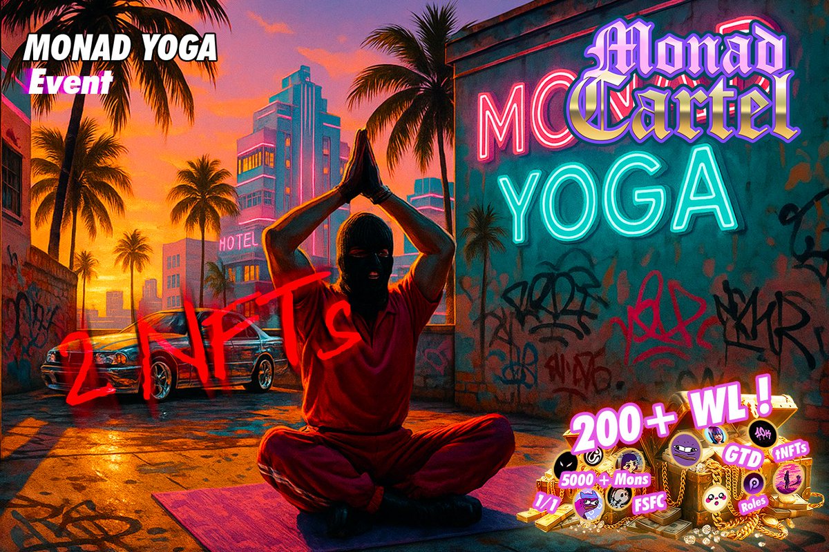 Monad Yoga (@monadyoganads) on Twitter photo MONAD YOGA & MONAD CARTEL 2 NFT!π§ββοΈ
Win easily!
- Follow <a href="/MonadYogaNads/">Monad Yoga</a> and <a href="/doudounads/">Doudouronβ¨</a>
- Repost
- Send your wallet and tag 3 friends
1 NFT will be drawn among the participants of the event today 4 PM UTC in Town Hall (attach a screenshot of your presence)
1 NFT will be drawn MONAD YOGA & MONAD CARTEL 2 NFT!π§ββοΈ
Win easily!
- Follow <a href="/MonadYogaNads/">Monad Yoga</a> and <a href="/doudounads/">Doudouronβ¨</a>
- Repost
- Send your wallet and tag 3 friends
1 NFT will be drawn among the participants of the event today 4 PM UTC in Town Hall (attach a screenshot of your presence)
1 NFT will be drawn