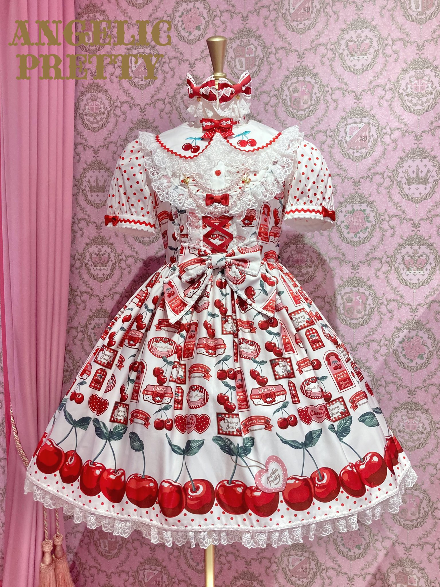Angelic Pretty Delicious Cherryエプロン Angelic Pretty Delicious Cherryエプロン