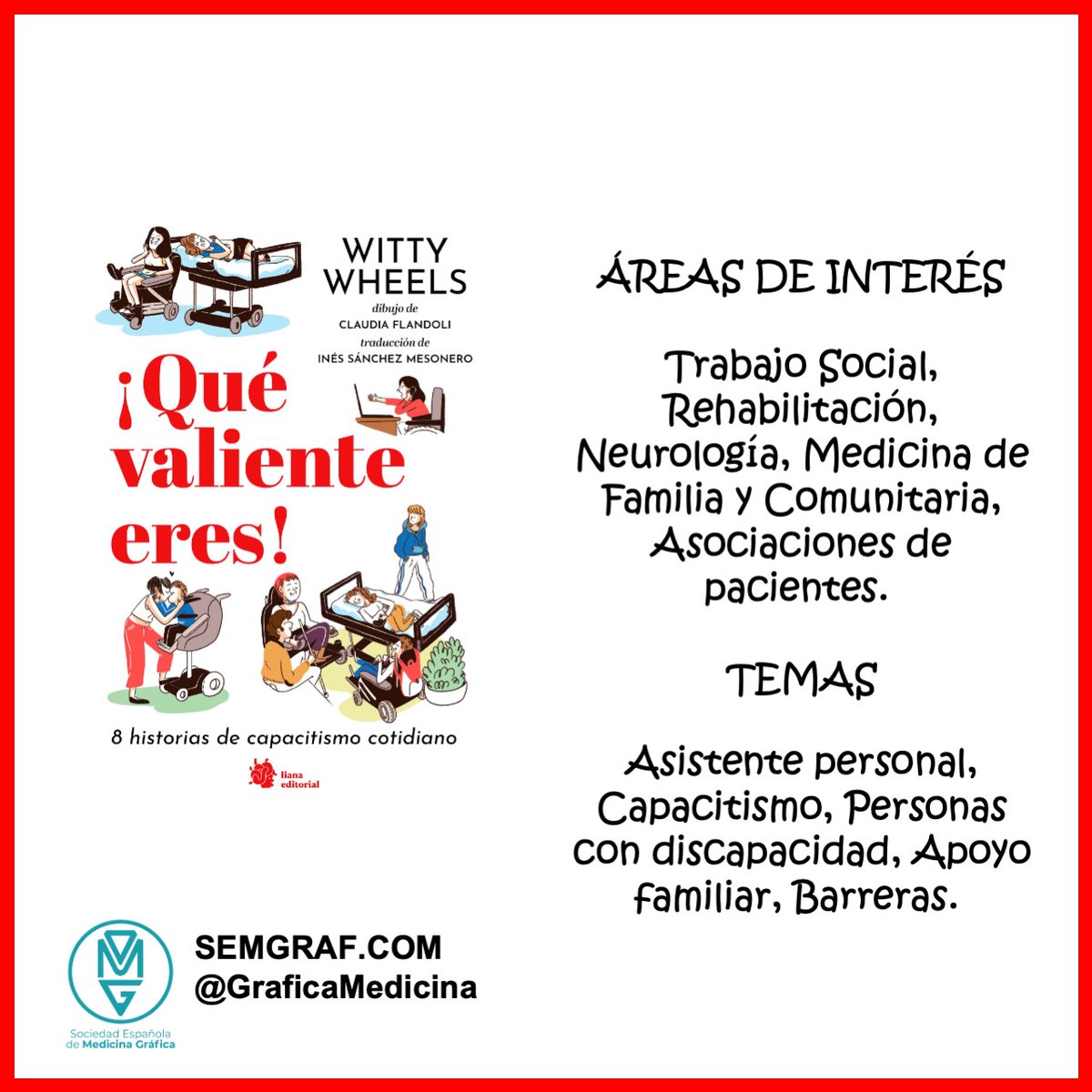 El domingo y su reseña de #MedicinaGráfica 
Hoy es un trabajo de <a href="/uge_garabatos/">Uge Garabatos</a> 
Qué valiente eres de Elena y María Chiara Paolini. Traducción de Inés Mesonero
Publicado por <a href="/lianaeditorial/">Liana editorial</a> 
semgraf.com/resena/que-val…