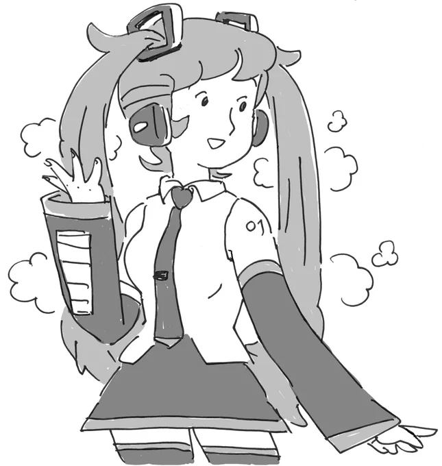 #原作の隣に自分の絵を貼る 
ミクさんでいろいろ。 