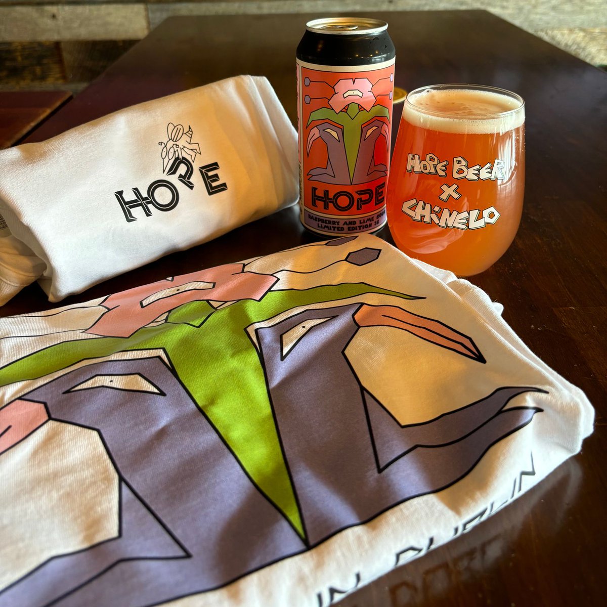 Hope Beer | Dublin Craft Brewery (@hopebeerdublin) on Twitter photo To celebrate the launch of our new Raspberry & Lime Sour, we teamed up with Chinelo not just for the eye-catching can artwork, but also to create a limited edition T-shirt and glass. T-shirt and glass available now website get them before they’re gone! To celebrate the launch of our new Raspberry & Lime Sour, we teamed up with Chinelo not just for the eye-catching can artwork, but also to create a limited edition T-shirt and glass. T-shirt and glass available now website get them before they’re gone!