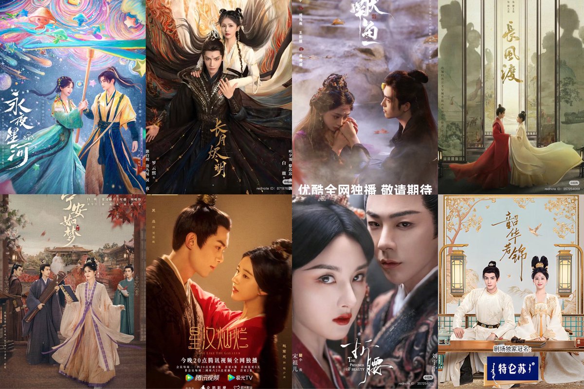 Allcbizmelons's tweet photo. Xinjiang’s TOP10 costume novel 🆚 Adaptation’s average view

🥇The Guide to Capturing a Black Lotus (1.25M collections) ⭢#LoveGamelnEasternFantasy (41.31M)

🥈Black Moonlight Holds the BE Script (950K) ⭢#TillTheEndOfTheMoon (68.11M)

🥉Offering Salted Fish To Master (770K) ⭢ #WhenDestinyBringsTheDemon (Not airing yet)

4️⃣Villainess Wants To Turn Over A New Leaf (750K) ❌Not filming yet

5️⃣Long Wind Crossing (650K)⭢#Destined (57.16M)

6️⃣A Lady’s Tranquility (620K*) ⭢#StoryOfKunningPalace (53.7M)

7️⃣Miss Cannon Fodder Wants To Escape Death Flags (620K) ❌Not filming yet

8️⃣Love Like The Galaxy (600K*) ⭢#LoveLikeTheGalaxy (53.36M)

9️⃣The Marquis Is Innocent (520K*) ⭢#ThePrisonerOfBeauty (28.27M)**

🔟Little Cardamom (520K) ⭢#YouthfulGlory (6.24M) **

📍
*Before the adaptation, ALT, TMII and LLTG weren’t in Top 10. ALT 223K->620K, TMII 220K->520K, LLTG 85K->600K collections after drama airing. 
**View is still counting