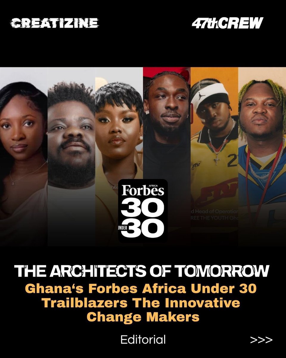 47thCREW (@47thcrew) on Twitter photo The Architects Of Tomorrow: W/ <a href="/creatizine/">Creatizine Magazine</a> How Ghana’s 2025 Forbes Africa 30 Under 30 trailblazers are rewriting Africa’s narratives through innovation in AI, Health, NGOs, Fashion and music.
Read Article in full on our website.
LINK IN BIO! The Architects Of Tomorrow: W/ <a href="/creatizine/">Creatizine Magazine</a> How Ghana’s 2025 Forbes Africa 30 Under 30 trailblazers are rewriting Africa’s narratives through innovation in AI, Health, NGOs, Fashion and music.
Read Article in full on our website.
LINK IN BIO!