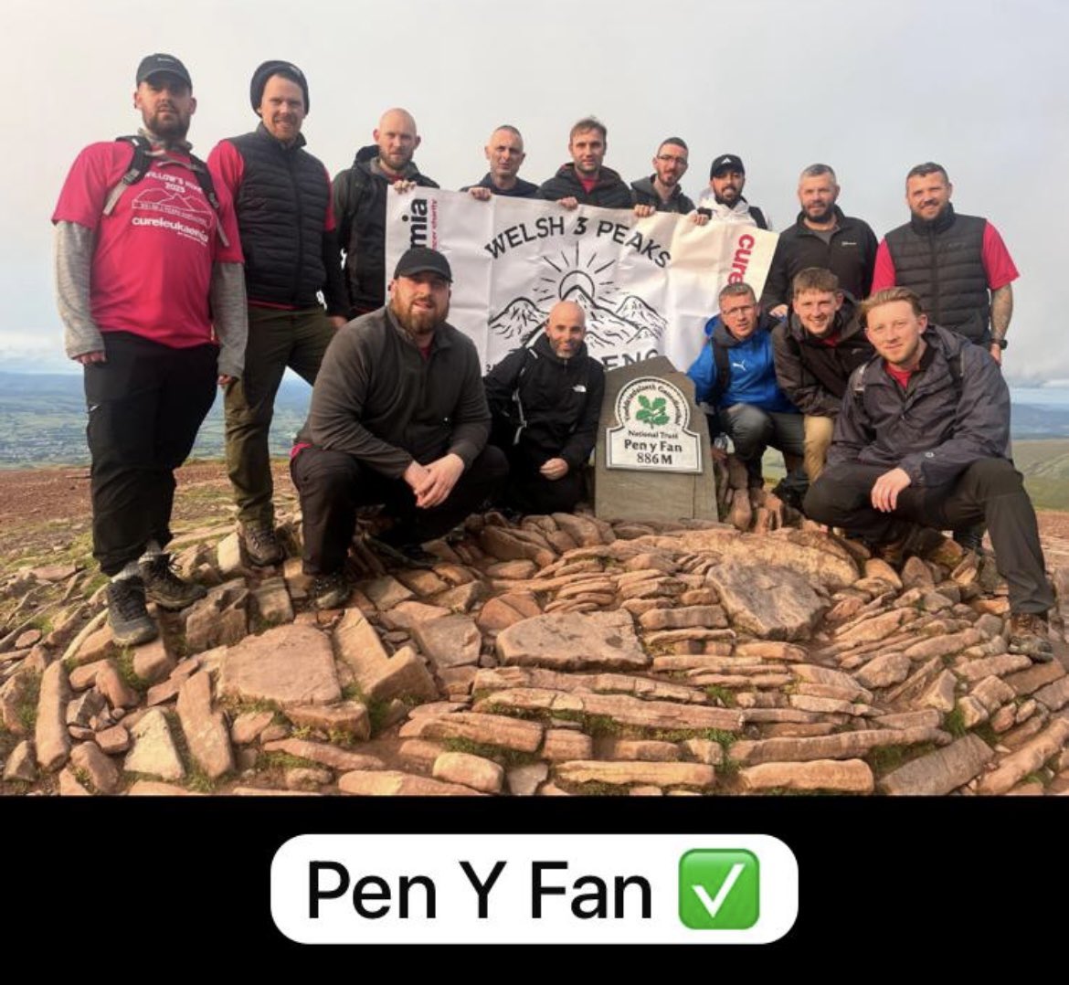 Joe10Wilcock's tweet photo. Yesterday a group of 14 of us completed the Welsh 3 Peaks 24 hr challenge in just 17 hrs, starting at 3:30am and finishing at 20:30pm.

All to raise money for @CureLeukaemia in support of little Willow Tanser and her family 💪🏻

Any donations would be greatly appreciated ❤️ https://t.co/g7ZTYp5bCT