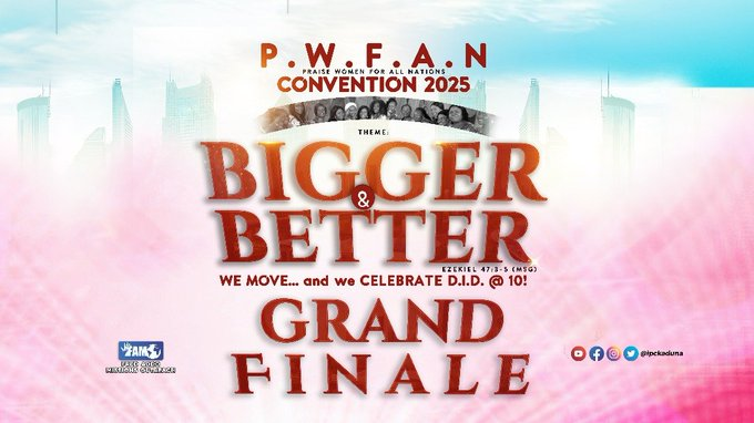 IPCKADUNA's tweet image. Good morning  and welcome to Church! 
Its the Grand finale of the 2025 PWFAN Convention.  

Follow this link join the LIVE service: web.facebook.com/share/v/1JA5vR…

#IPCLive
#PWFAN2025