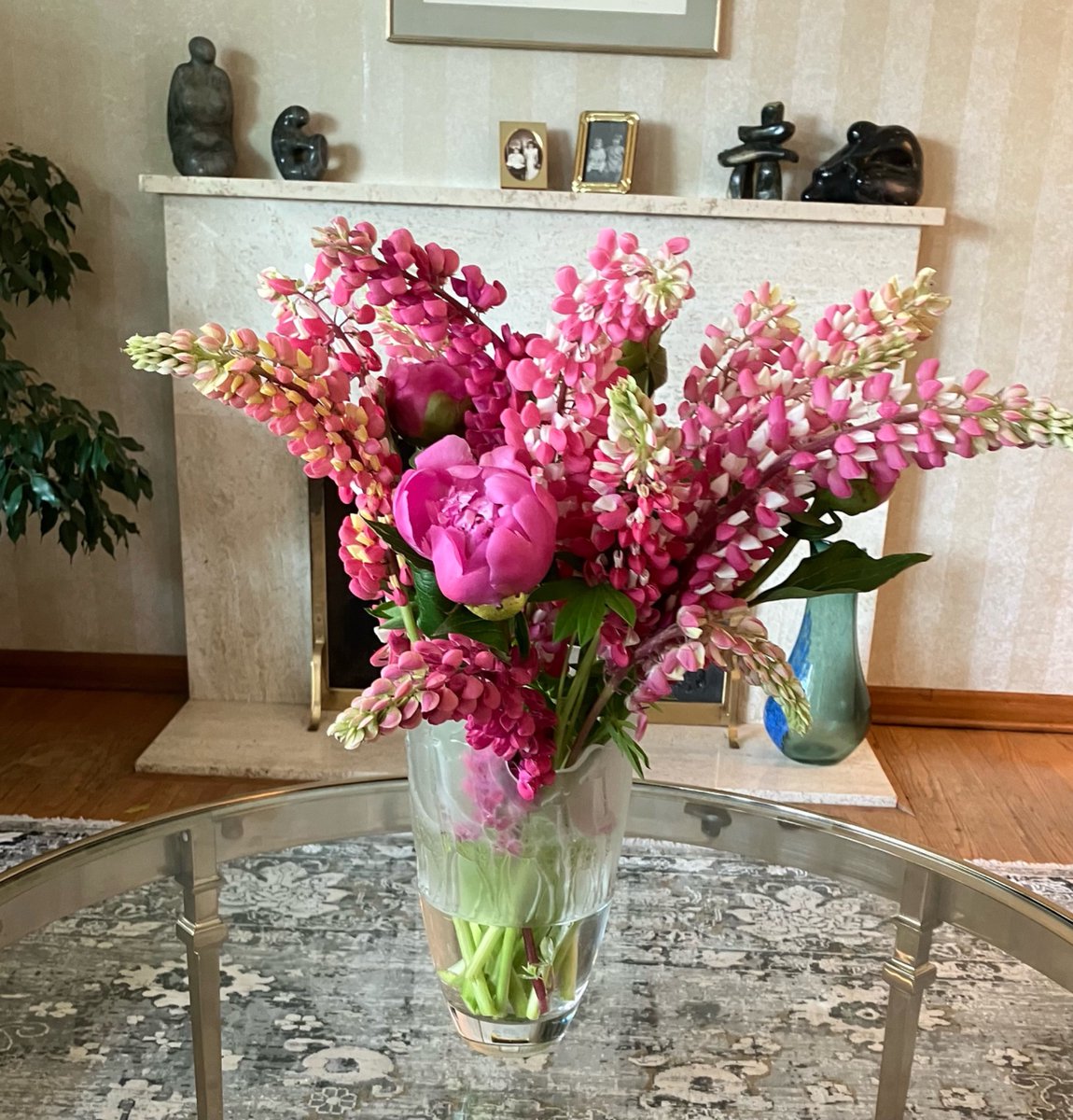 Lupins and Peonies.