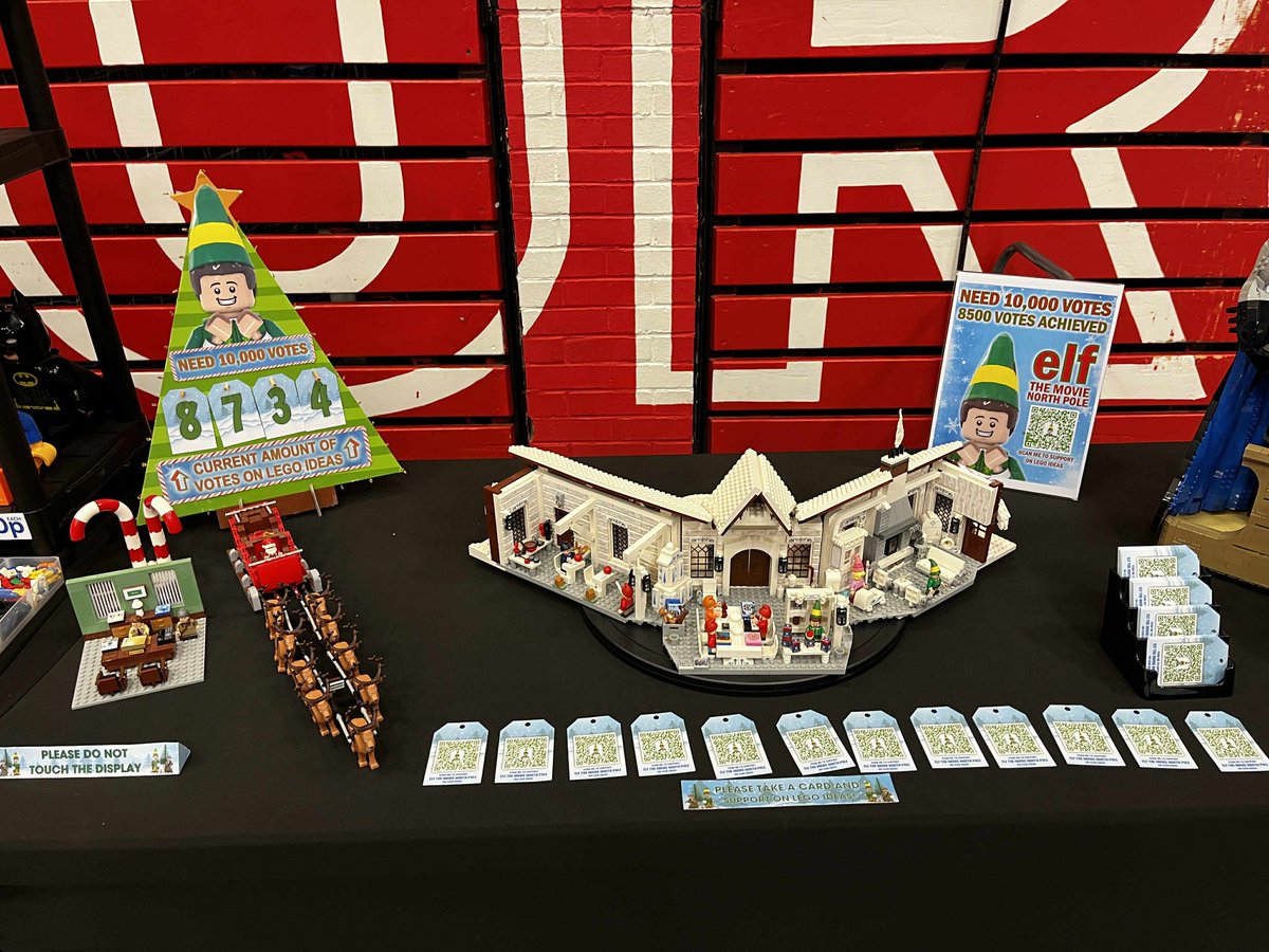 JOldbury's tweet photo. Elf the movie North pole is on display at brick festival in Edinburgh UK today, currently on 8734 supporters trying to get to 10k to become a real LEGO set!  https://t.co/jp0eqBKzFl #LEGO #legoideas #elf https://t.co/nOKUQHxzZk