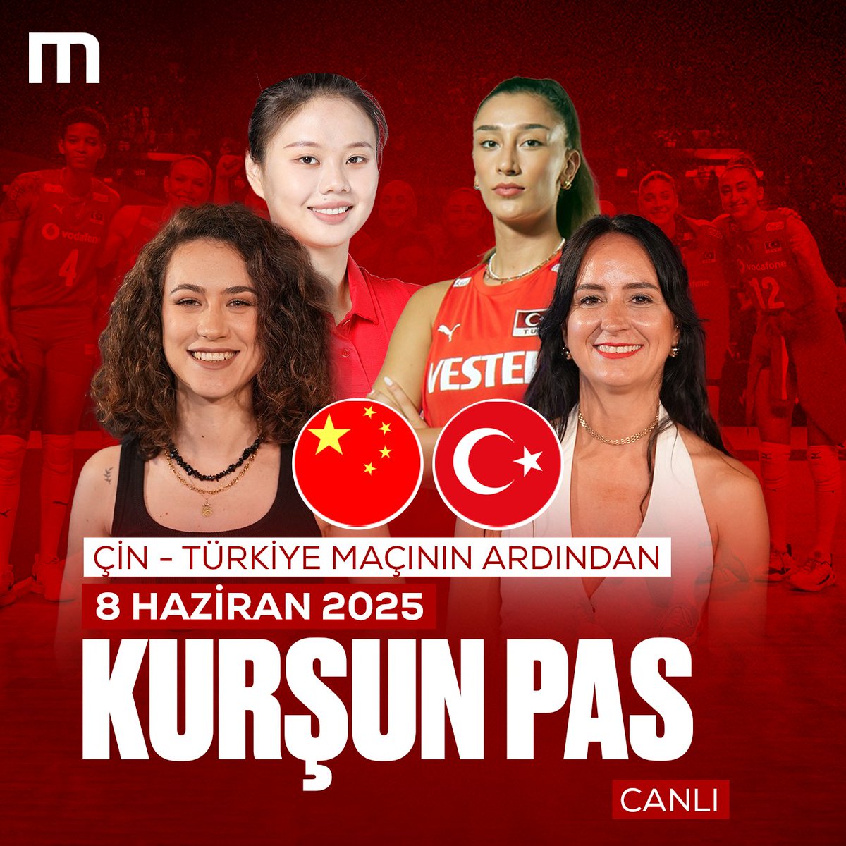 🇹🇷🏐 Filenin Sultanları, 14.30'da Milletler Ligi'nde Çin karşısında sahaya çıkıyor!

📺 Kurşun Pas, karşılaşmanın hemen ardından canlı yayınla Mackolik Youtube'da!

🎙️ #NihanCabbaroğlu &amp; <a href="/Guldenkayalar/">Gulden Kayalar kuzu</a>

🔗 youtube.com/@Mackolik