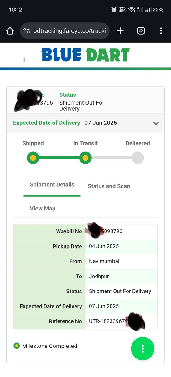 Madanchoudharyy's tweet image. @BlueDartCOO
 @BlueDartCTO
 @Madanchoudharyy
 Fraud alert! Parcel in Jodhpur since 6th, still not delivered. Blue Dart, step up! #LogisticsFail #विजयमाल्या