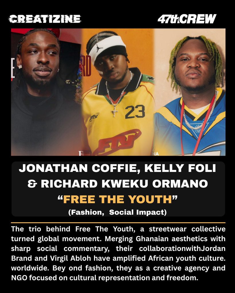 47thCREW (@47thcrew) on Twitter photo Among these visionaries <a href="/KhadijaOwusu/">Dr Khadija Owusu</a>, <a href="/darlingtinho/">Darlington Akogo</a>, <a href="/Gyakie_/">After Midnight</a>, <a href="/joeylitONAIR/">BLACK FABIO®</a>, <a href="/kwekumaposh/">DON PO$H</a> and <a href="/kellykurlz/">FREE THE YOUTH</a> they stand as exemplars of a transformative ethos not just for their brilliance, embodying what it means to architect change in a continent with a common blueprint. Among these visionaries <a href="/KhadijaOwusu/">Dr Khadija Owusu</a>, <a href="/darlingtinho/">Darlington Akogo</a>, <a href="/Gyakie_/">After Midnight</a>, <a href="/joeylitONAIR/">BLACK FABIO®</a>, <a href="/kwekumaposh/">DON PO$H</a> and <a href="/kellykurlz/">FREE THE YOUTH</a> they stand as exemplars of a transformative ethos not just for their brilliance, embodying what it means to architect change in a continent with a common blueprint.