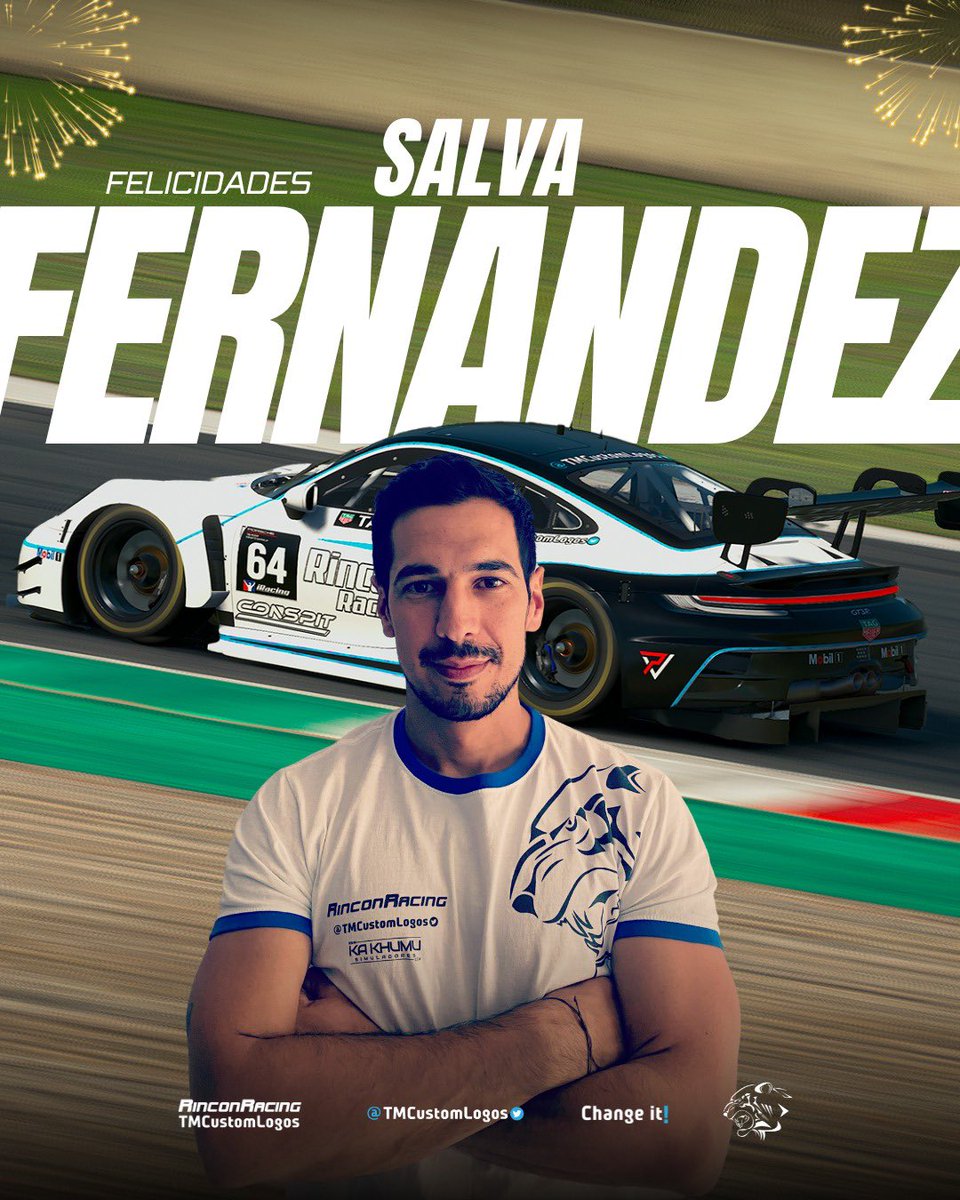 RinconRacing TMCustomLogos (@rinconracing) on Twitter photo FELICIDADES!π
Hoy es el cumple del guapo del grupo, la imagen que representa a este equipo, un joven talento del simracing que cumple no sabemos cuantos pero aparenta 24!
Felicidades <a href="/salvafernandezr/">salvafernandez1</a> FELICIDADES!π
Hoy es el cumple del guapo del grupo, la imagen que representa a este equipo, un joven talento del simracing que cumple no sabemos cuantos pero aparenta 24!
Felicidades <a href="/salvafernandezr/">salvafernandez1</a>