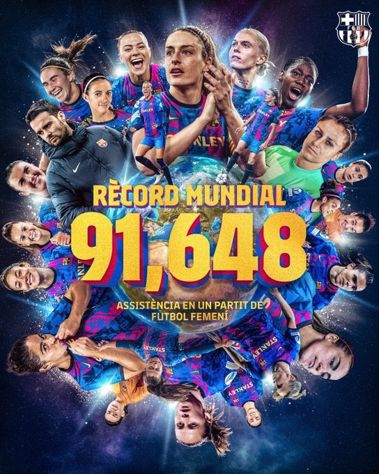 ◾️Doble récord mundial de asistencia
◾️Equipo con más BdO femeninos
◾️Equipo con más Ligas, Copas de la Reina y Supercopas 🇪🇸 
◾️4 veces elegido Mejor equipo femenino del mundo (IFFHH) y 2 veces elegido por France Football (categoría recientemente creada)

Época dorada.