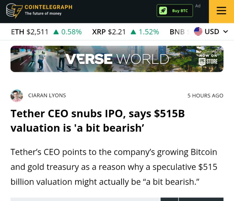 mkts assigning huge mcap to $CRCL is bringing out animal spirits so lacking in this cycle...$515 bill "bit bearish" 😂