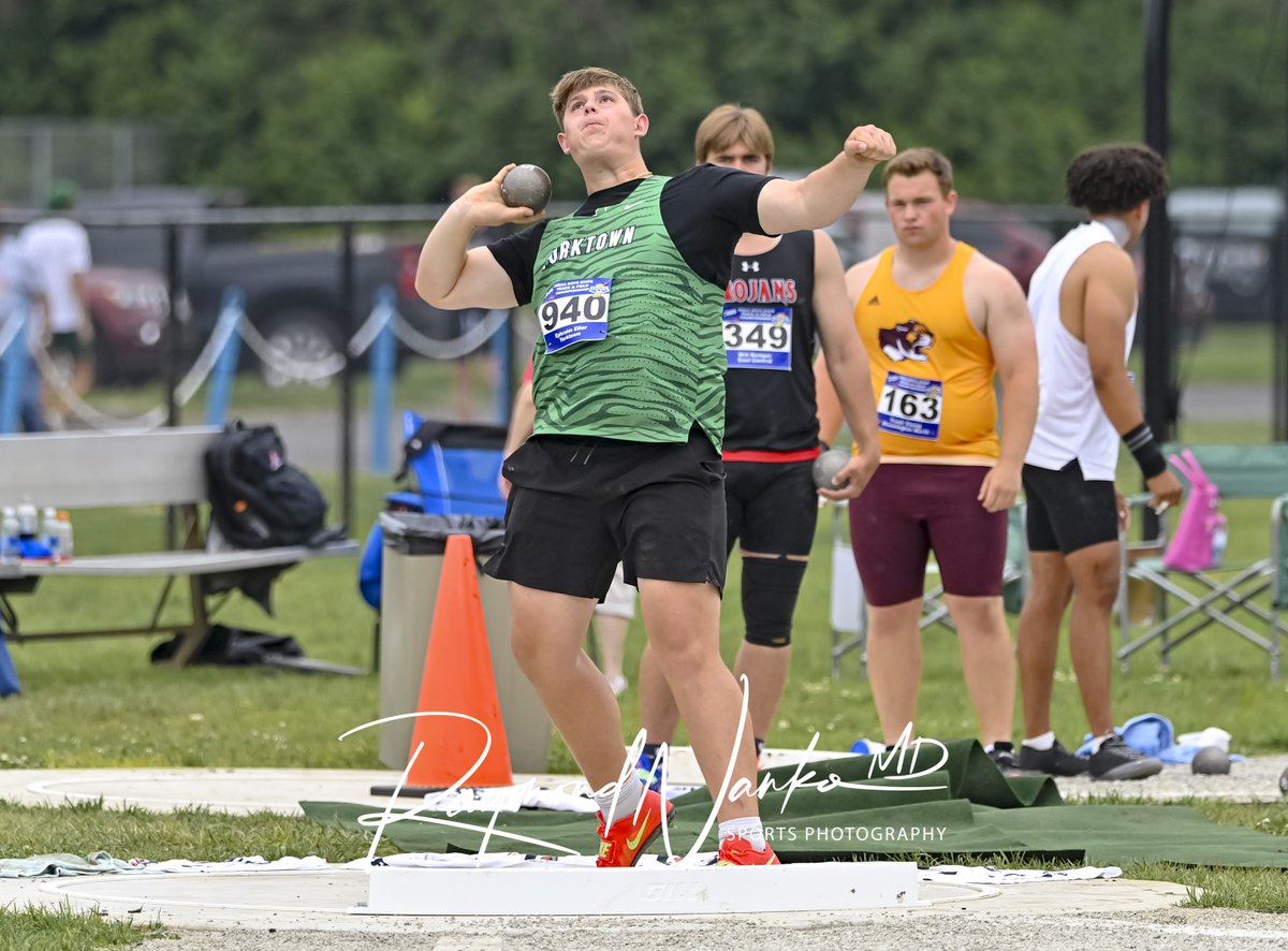 Yorktown Tigers Ephraim Eller competes in the Shot Put during the IHSAA State Track &amp; Field Finals.

<a href="/YHSAthletics/">Yorktown Athletics</a>  <a href="/YHSDistance/">Yorktown Distance</a> <a href="/Tiger_Track/">Yorktown Track & Field</a>