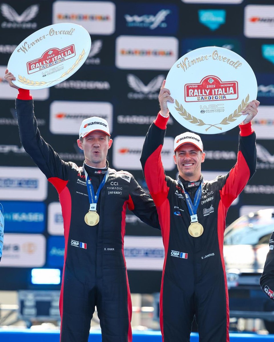 fia's tweet photo. Ogier makes history in Sardegna! 🇮🇹🏆

The 8-time world champion claims his 5th victory on the Italian island, setting a new record for the most wins at Rally Italia Sardegna! 🔥🥇 https://t.co/1UaW0pTC14