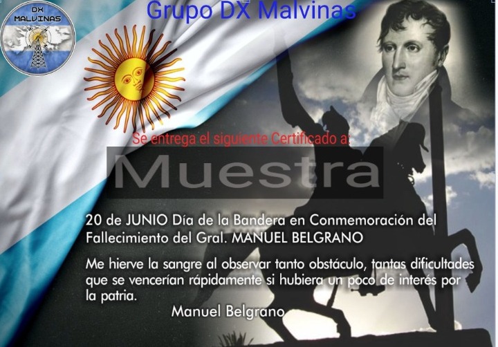 lu1eha's tweet photo. Actividad a un solo contacto del "Grupo DX Malvinas" en el día de la Bandera los días 20, 21 y 22 de junio por QSOLog, los operadores: LU1EHA, LU1DPQ, LU2ELZ, LU4EHN, LU5HCV, LU5EQC, LU5OIJ, LI8OMA y LW9EZF. https://t.co/c0Tg0Vr3LP