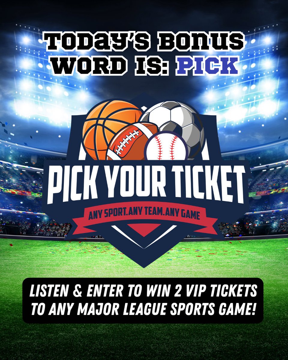 KNZRAMFM's tweet image. It only takes one entry to potentially win our Pick Your Ticket Giveaway! Stream us at our website 📻 Enter today's Bonus Word: PICK 📲 Then enter again daily through June 13th to increase your chances of winning 🏆

knzr.com/enter-to-win-2…