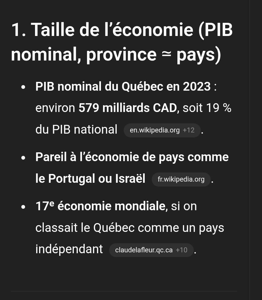 p_obergeron's tweet image. Si le Québec était indépendant, il se classerait parmi les 20 plus grandes économies de la planète pour son PIB nominal.