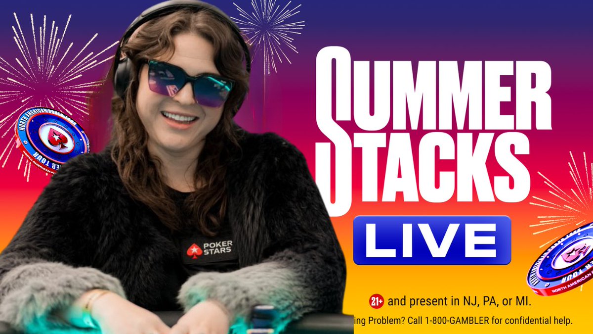 Caitlin Comeskey (@caitlincomeskey) on Twitter photo Join me today for Summer Stacks Sunday starting at 3pmEST.
No Limit Holdem, Mixed Games, YEETS, & lackadaisical musings guaranteed! <a href="/PokerStarsUSA/">PokerStarsUSA</a> Join me today for Summer Stacks Sunday starting at 3pmEST.
No Limit Holdem, Mixed Games, YEETS, & lackadaisical musings guaranteed! <a href="/PokerStarsUSA/">PokerStarsUSA</a>
