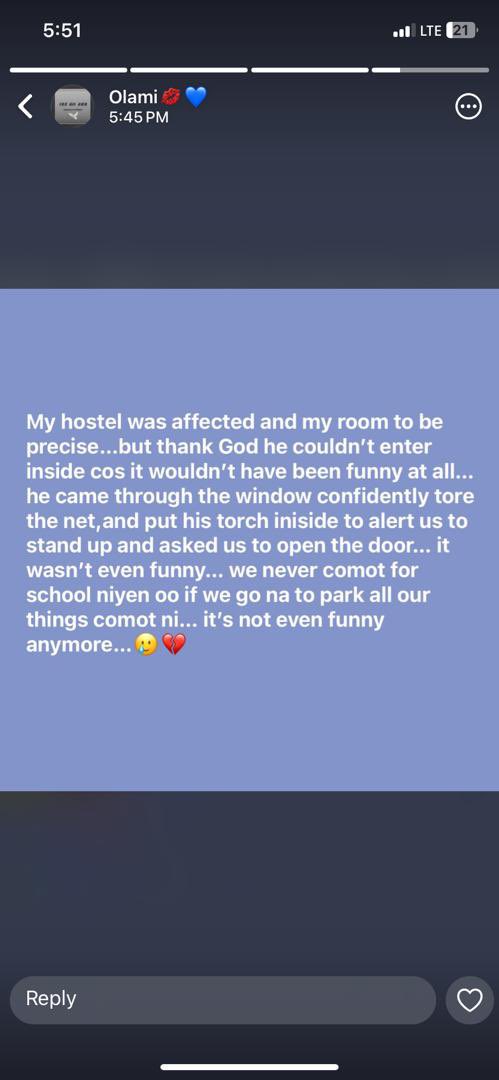 CORNERSTONE_5's tweet photo. The silence of the night no longer brings peace, it echoes with fear.Students are no longer just reading under pressure; we're living under pressure.
We call on the @PoliceNG, @ekitistategovt to rise to this moment.
Safety is not a privilege; it's our right.
#SecureFuoye
#Fuoye https://t.co/GE0d5Yui5N