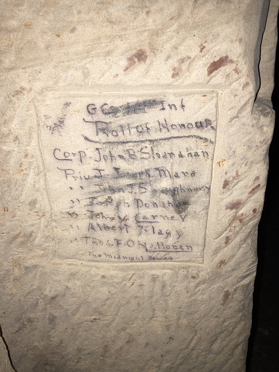 “The Midnight Squad” 

While I’m a long 18th century chap, I am fascinated by WWI. The Not So Quiet battlefield tour  to France this week was brilliant.

My favourite find was this trench raiding squad roll of honour - carved into a chalk quarry that was used as a barracks